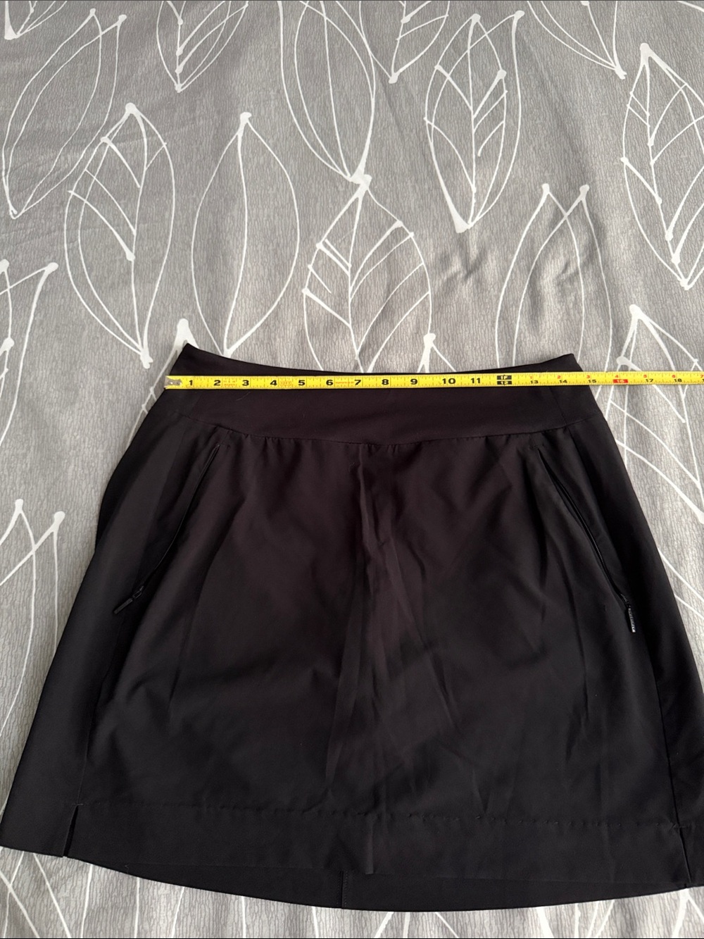 Black A-Line Skirt  with Zip Pockets